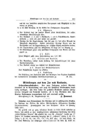 Mitteilungen aus dem In- und Auslande