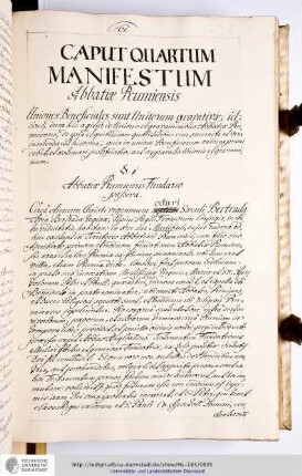 Caput quartum manifestum