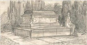 Hildebrand, Adolf von; Meiningen; Grabdenkmal Ludwig Chronegk - Perspektive