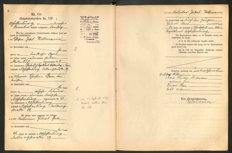 Standesamtsbuch der Stadt Aschaffenburg: Eheschließungen 252/1930 - 130/1931
