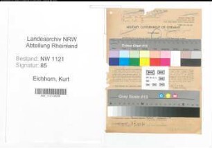 Entnazifizierung Kurt Eichhorn , geb. 09.12.1907 (Polizist)