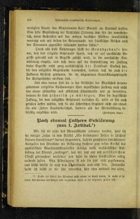 Noch einmal Luthers Erklärung zum 1. Artikel