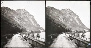 Luganer See (Lago di Lugano). Straße in Richtung Monte San Salvatore