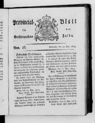 Num. 26, Ausgabe vom 30. Juni 1819