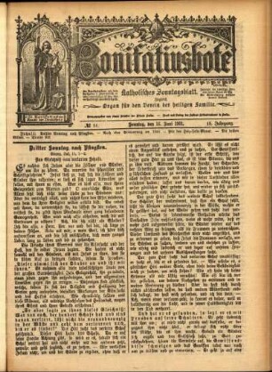 Erste Ausgabe vom Sonntag, den 16. Juni 1901.