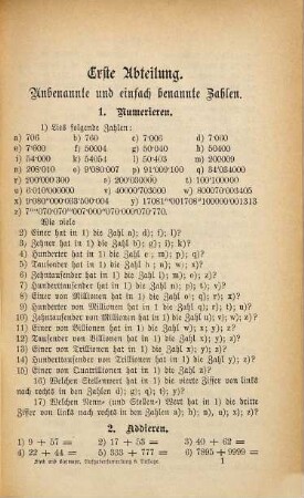 Sammlung von arithmetischen Aufgaben in systematischer Ordnung : Ein Uebungsbuch für Latein- und Realschulen, [1]