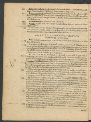 Libri Philosophici, Artium liberalium, et alii miscellanei.