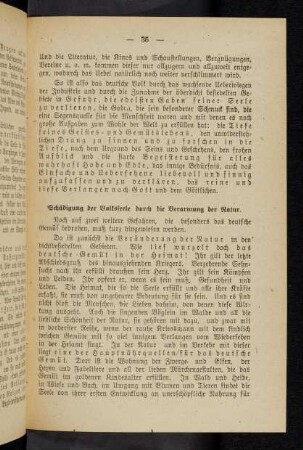 35 Schädigung der Volksseele durch die Verarmung der Natur.