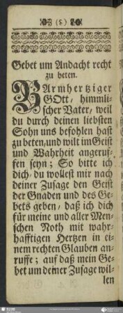 Gebet um Andacht recht zu beten