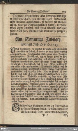 Am Sonntage Jubilate. Evangel. Joh. 16. v. 16-23