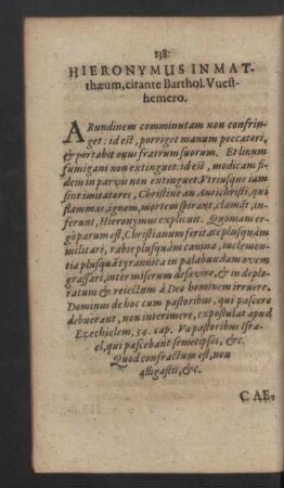 Hieronymus in Matthaeum, citante Barthol. Vuesthemero.