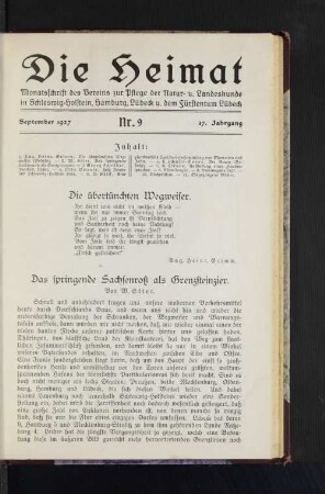 September 1927 Nr. 9 37. Jahrgang