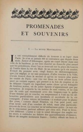 Promenades et souvenirs