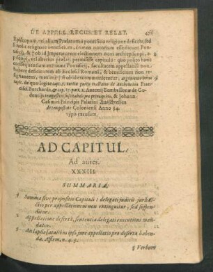 Ad Capitul. Ad aures. XXXIII.