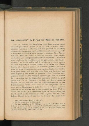 Van „zeerover” B. D. van der Wahl in 1816-1819, door P. H. van der Kemp.