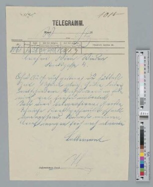 Telegramm an Johannes Brahms