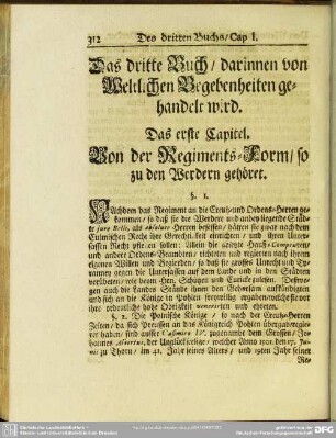 Das dritte Buch / darinnen von Weltlichen Begebenheiten gehandelt wird