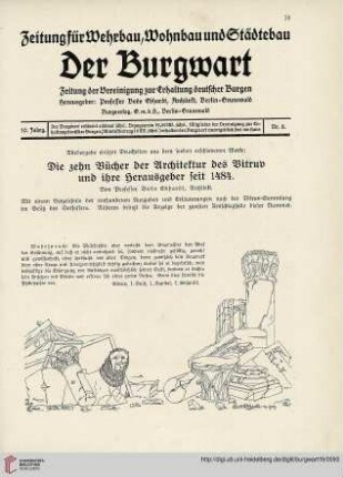 19: Wiedergabe einiger Druckseiten aus dem soeben erschienenen Werke: Die zehn Bücher der Architektur des Vitruv und ihre Herausgeber seit 1484