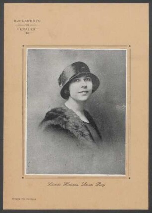 Suplemento de "Anales" : [Fotografía de] Señorita Hortensia Serrato Perey