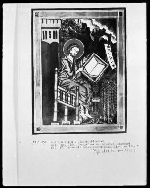 Evangeliar aus Kloster Hohenwart — Lukas als schreibender Evangelist, Folio 27recto