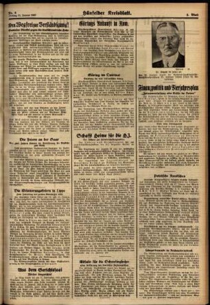 Zweite Ausgabe vom Freitag, den 15. Januar 1937.