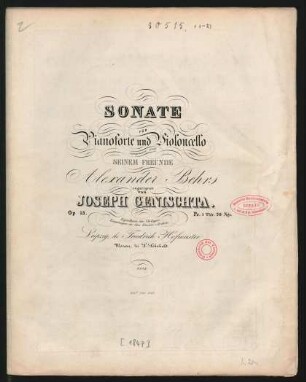Sonate Für Pianoforte und Violoncello : Op 13.