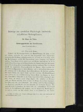 Beiträge zur speciellen Physiologie landwirthschaftlicher Kulturpflanzen. III. Keimungsgeschichte der Kartoffelsamen