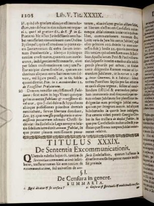 Titulus XXXIX. De Sententia Excommunicationis. - Titulus XLI. De Regulis Juris.