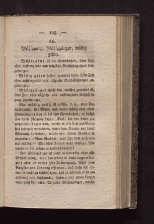 66. Müßiggang, Müßiggänger, müßig gehen.