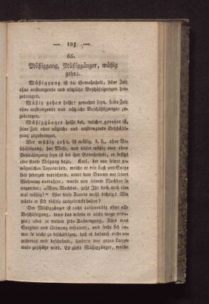 66. Müßiggang, Müßiggänger, müßig gehen.