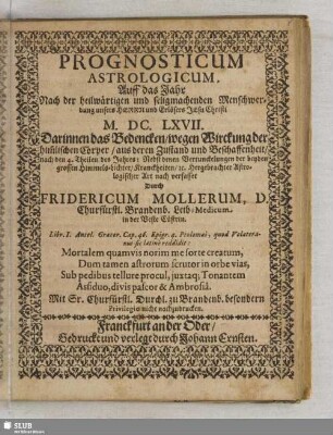 Prognosticum astrologicum