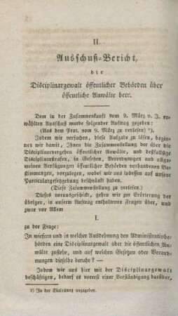 II. Ausschuß-Bericht, die Disciplinargewalt öffentlicher Behörden über öffentliche Anwälte betr.
