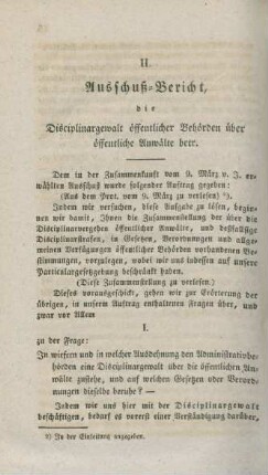 II. Ausschuß-Bericht, die Disciplinargewalt öffentlicher Behörden über öffentliche Anwälte betr.