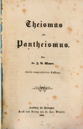 Theismus und Pantheismus