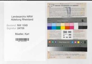 Entnazifizierung Karl Mueller , geb. 08.09.1894 (Ingenieur)