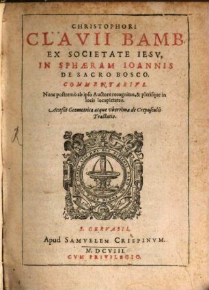 In Sphaeram Joannis de Sacrobosco Commentarius