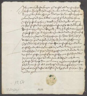 Zinsquittung von Andreas von Diesbach gegenüber Markgraf Karl II. von Baden-Durlach