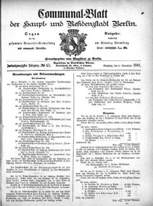 1881,45: No. 45, 6. November 1881