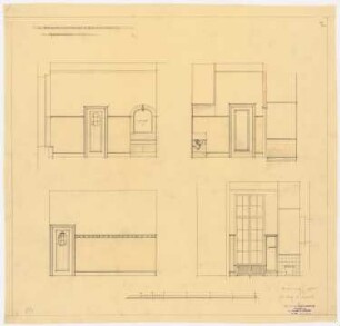 Gutshaus Mendelssohn-Bartholdy (Landhaus Hasenheide), Bernau Umbau: Wandansichten der Garderobe 1:25
