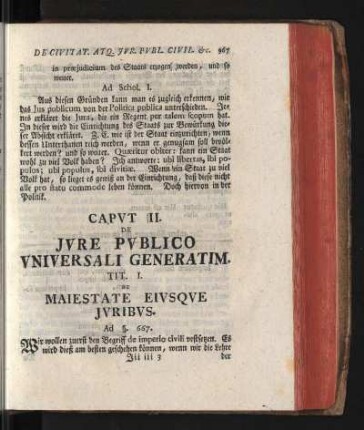 Caput II. De Iure Publico Universale Generatim