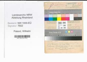 Entnazifizierung Wilhelm Paland, geb. 23.08.1899 (Angestellter)