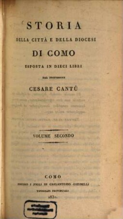 Storia della Città e della Diocesi di Como : esposta in dieci libri. 2