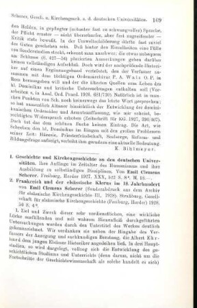 169-171 [Rezension] Scherer, Emil Clemens, Geschichte und Kirchengeschichte an den deutschen Universitäten