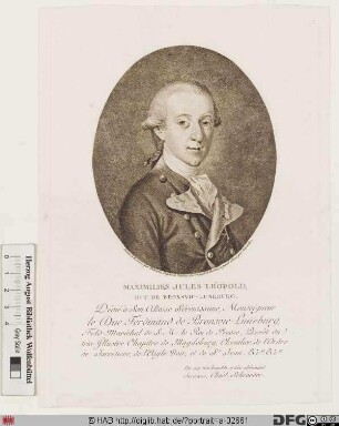Bildnis (Maximilian Julius) Leopold, Prinz von Braunschweig-Lüneburg