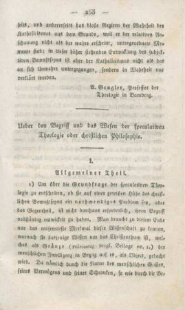 253-304 Ueber den Begriff und das Wesen der speculativen Theologie oder christlichen Philosophie