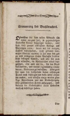 Erinnerung des Buchdruckers.