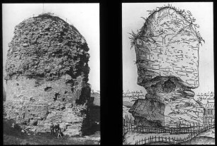 Eigelstein an der Zitadelle zu Mainz: Gusswerkkern eines Grab-/Siegesdenkmals