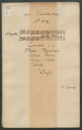 Konzerte; fl, strings, bc; E-Dur; QV 5: 107