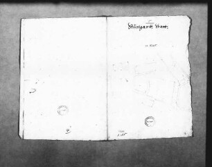 Plan der Gegend zwischen Rathaus und Neuem Marstall (Tinte, Folio Doppelblatt)