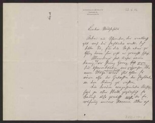 Schreiben an Hermann Muthesius (Brief)